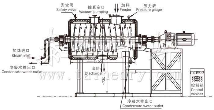 真空耙式干燥機結(jié)構(gòu)示意圖